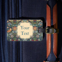 William Morris Strawberry Thief Art Luggage Tag