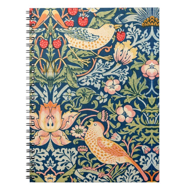 William Morris Strawberry thief bird Notebook (Front)