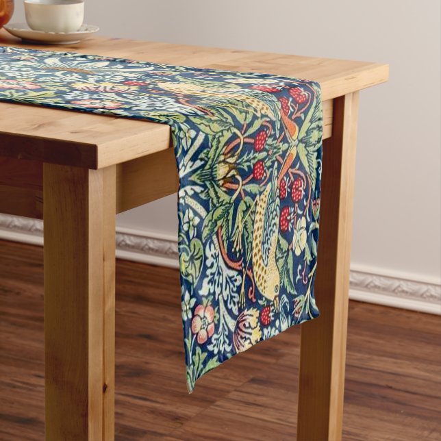 William Morris Strawberry thief bird Short Table Runner (In Situ)