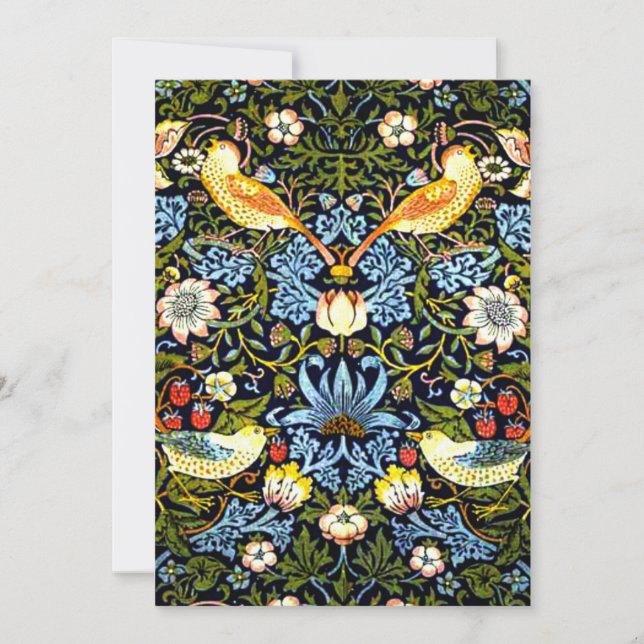William Morris - Strawberry Thief Card (Front)