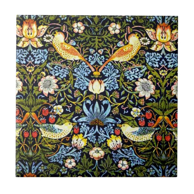 William Morris - Strawberry Thief  Ceramic Tile (Front)