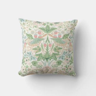 William Morris Strawberry Thief Cochineal Willow Cushion