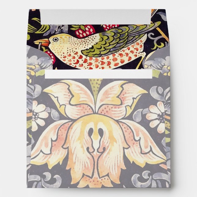 William Morris Strawberry Thief Floral Art Nouveau Envelopes (Back (Bottom))