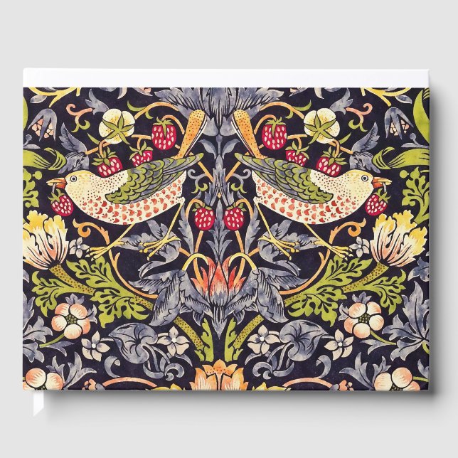 William Morris Strawberry Thief Floral Art Nouveau Guest Book (Front)