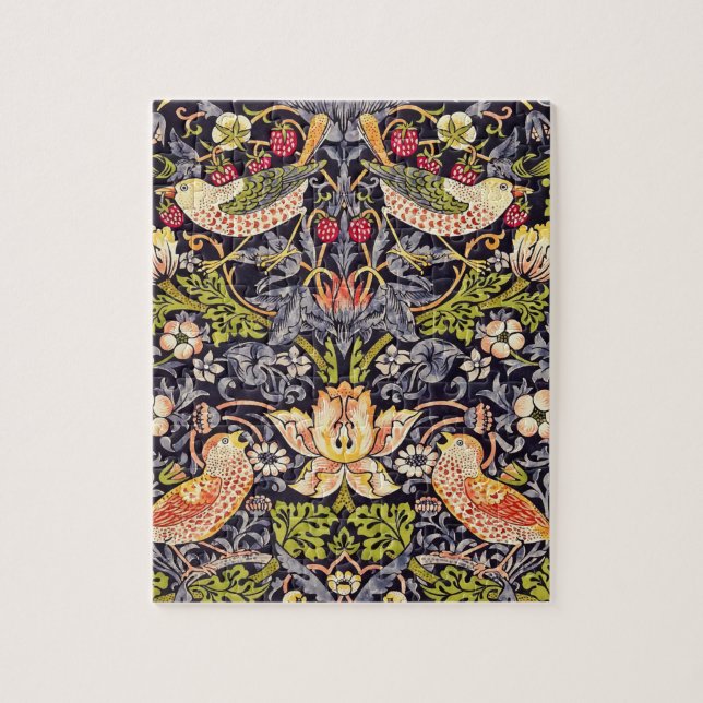William Morris Strawberry Thief Floral Art Nouveau Jigsaw Puzzle (Vertical)