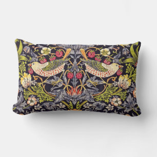 William Morris Strawberry Thief Floral Art Nouveau Lumbar Cushion