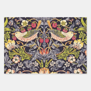 William Morris Strawberry Thief Floral Art Nouveau Wrapping Paper Sheet