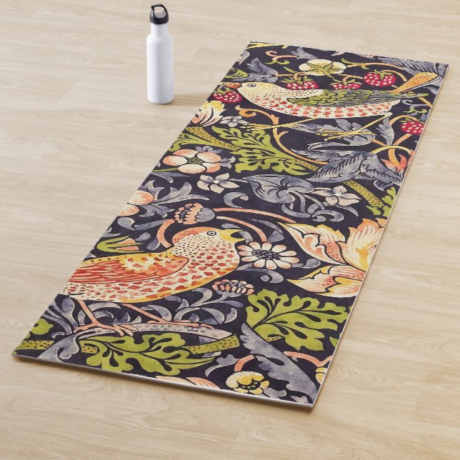 William Morris Strawberry Thief Floral Art Nouveau Yoga Mat (In Situ)