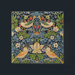 William Morris Strawberry Thief Floral Pattern 15 Cm Square Badge<br><div class="desc">William Morris Strawberry Thief Floral Pattern Button</div>