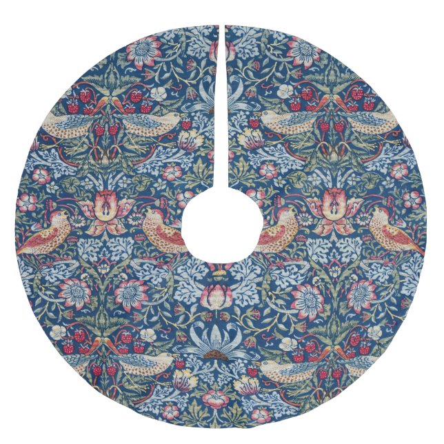 William Morris  Strawberry Thief Floral Pattern Brushed Polyester Tree Skirt (Front)