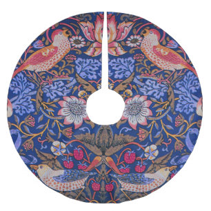 William Morris Strawberry Thief Floral Pattern Brushed Polyester Tree Skirt