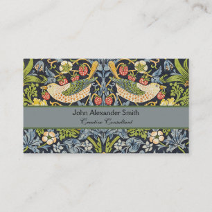 William Morris - Strawberry Thief Floral Pattern Business Card