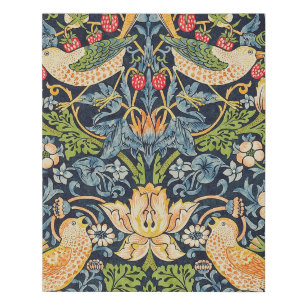 William Morris Strawberry Thief Floral Pattern Faux Canvas Print