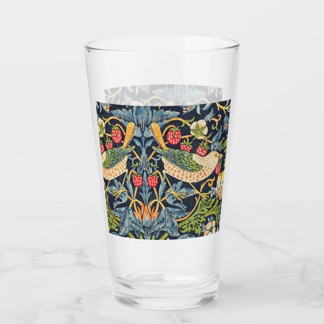 William Morris Strawberry Thief Floral Pattern Glass (Front)
