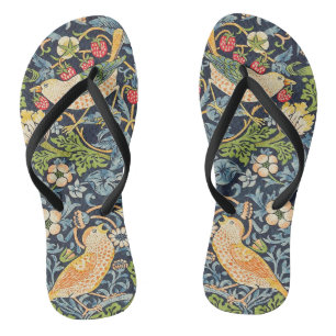 William Morris Strawberry Thief Floral Pattern Jandals