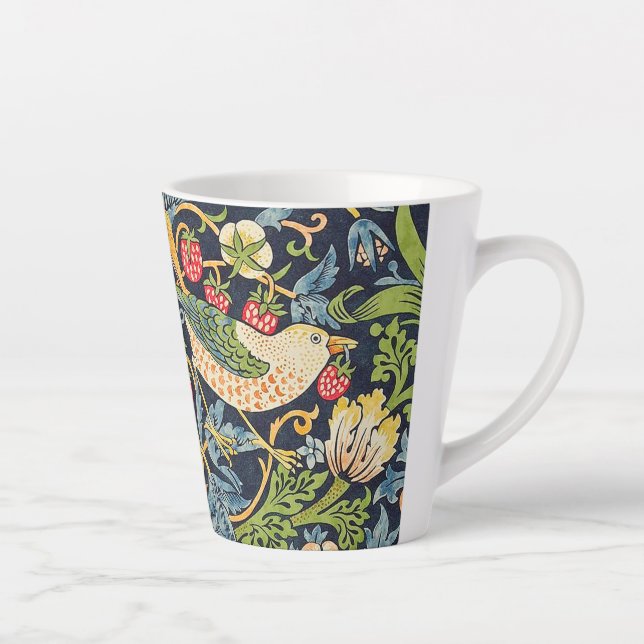 William Morris Strawberry Thief Floral Pattern Latte Mug (Right)