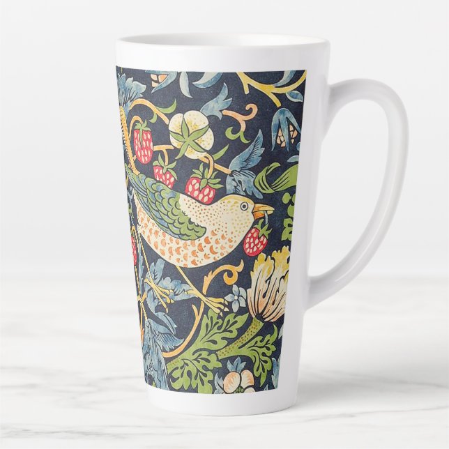 William Morris Strawberry Thief Floral Pattern Latte Mug (Right)