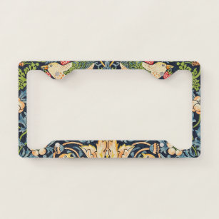 William Morris Strawberry Thief Floral Pattern Licence Plate Frame