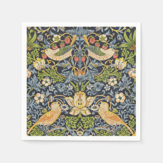 William Morris - Strawberry Thief Floral Pattern Napkin
