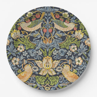 William Morris - Strawberry Thief Floral Pattern Paper Plate