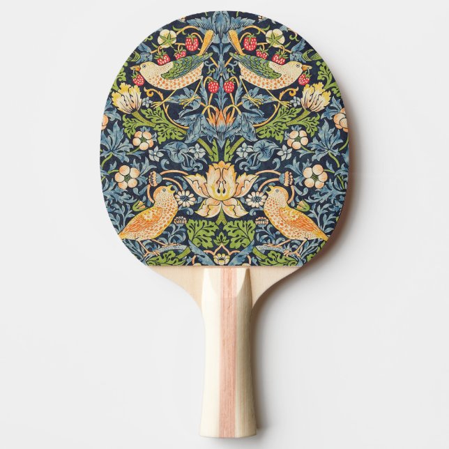 William Morris Strawberry Thief Floral Pattern Ping Pong Paddle (Front)