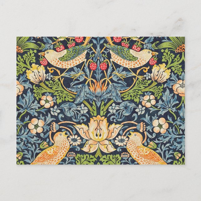 William Morris Strawberry Thief Floral Pattern Postcard (Front)