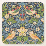 William Morris Strawberry Thief Floral Pattern Square Paper Coaster<br><div class="desc">William Morris Strawberry Thief Floral Pattern Paper Coaster</div>