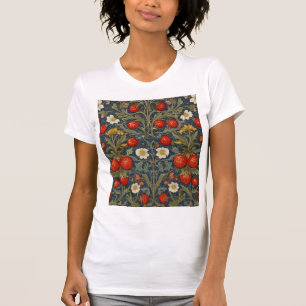 William Morris Strawberry Thief Floral Pattern  T-Shirt