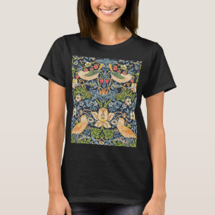 William Morris Strawberry Thief Floral Pattern T-Shirt