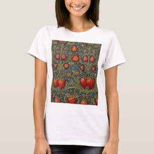 William Morris Strawberry Thief Floral Pattern T-Shirt