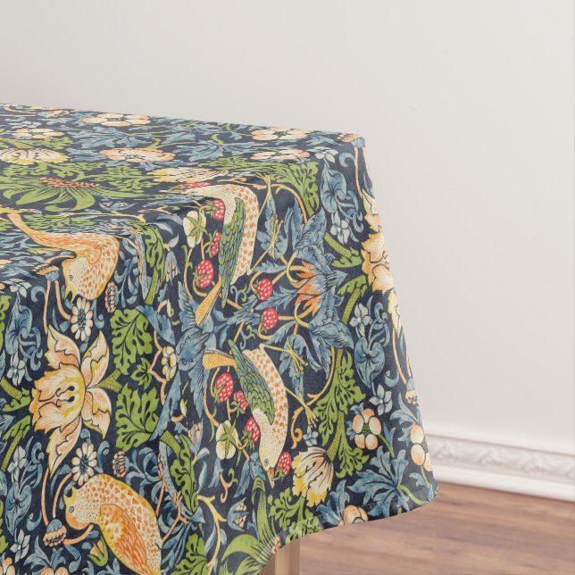 William Morris Strawberry Thief Floral Pattern Tablecloth (In Situ)