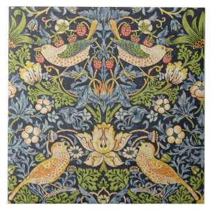 William Morris - Strawberry Thief Floral Pattern Tile