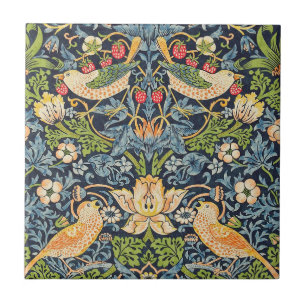 William Morris Strawberry Thief Floral Pattern Tile