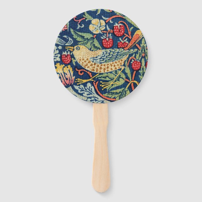 William Morris - Strawberry Thief Hand Fan (Front)