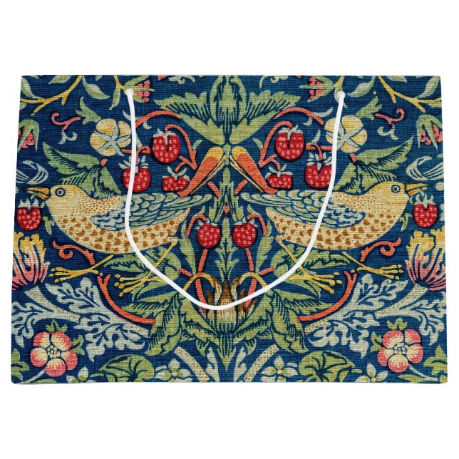 William Morris - Strawberry Thief Large Gift Bag (Front)