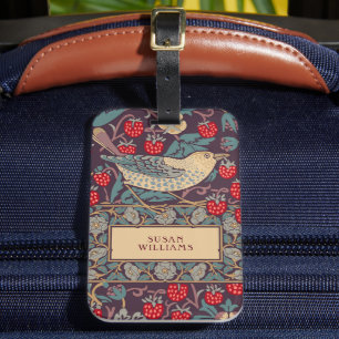 William Morris Strawberry Thief Luggage Tag