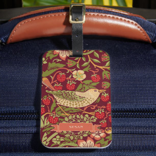 William Morris Strawberry Thief Luggage Tag