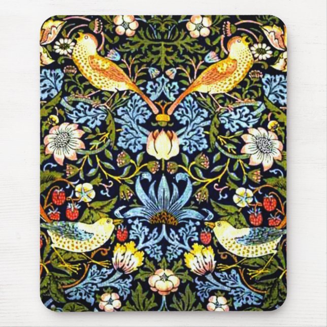 William Morris - Strawberry Thief,  Mouse Pad (Front)