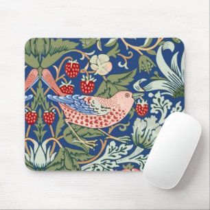 William Morris Strawberry Thief Navy Coral Mouse Pad