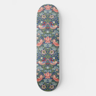 William Morris Strawberry Thief Navy Coral Skateboard