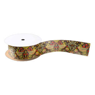 William Morris Strawberry Thief Pattern Satin Ribbon