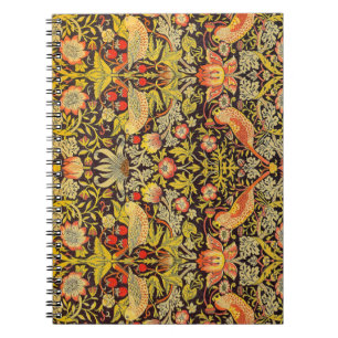 William Morris Strawberry Thief Pattern Spiral Notebook