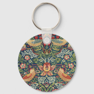 William Morris Strawberry Thief Restored Version Key Ring