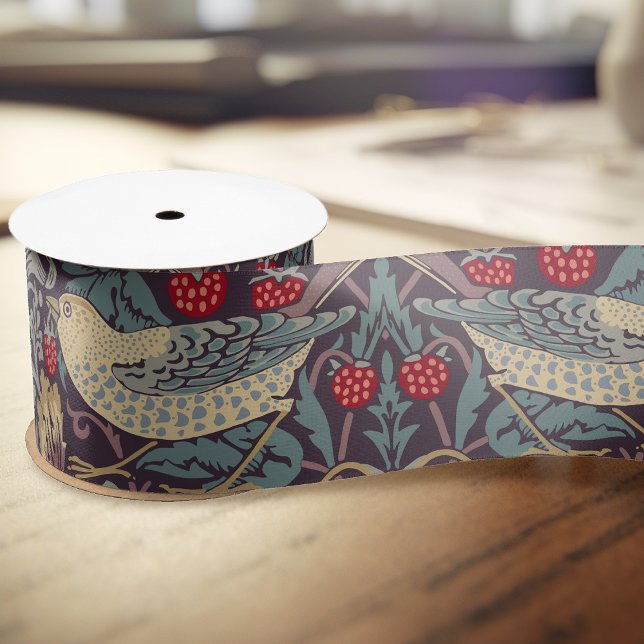 William Morris Strawberry Thief Satin Ribbon (Creator Uploaded)