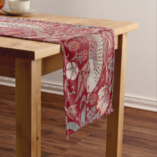 William Morris Strawberry Thief Satin Ribbon Short Table Runner