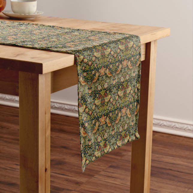 William Morris: Strawberry Thief Short Table Runner (In Situ)