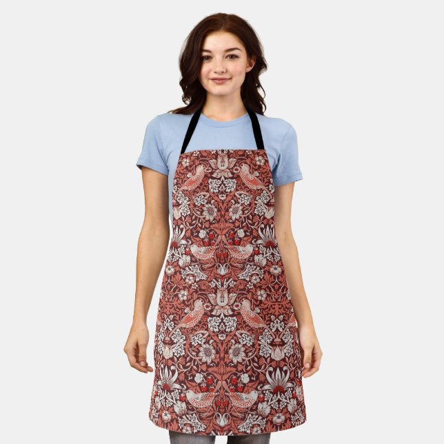 William Morris Strawberry Thief Terracotta Bird Apron (Worn)