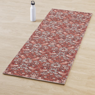 William Morris Strawberry Thief Terracotta Bird Yoga Mat