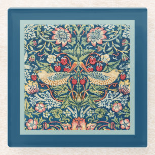 William Morris Strawberry Thief Throw Pillow Glass Coaster