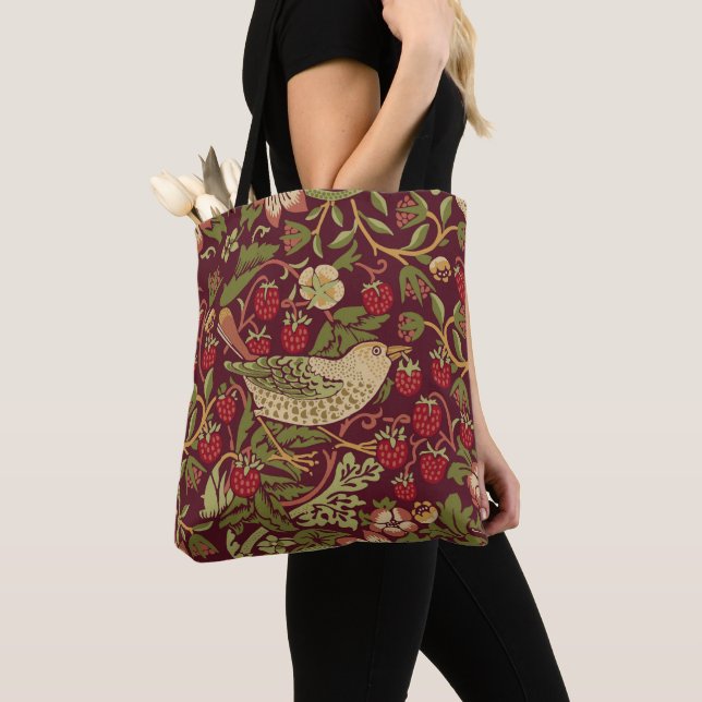 William Morris Strawberry Thief Tote Bag (Close Up)